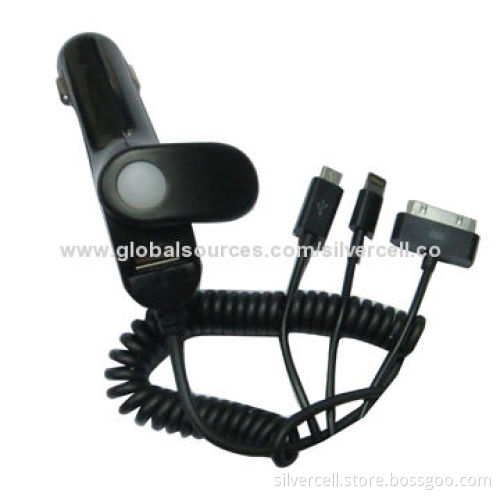 High-grade Car Charger a 3 for iPad Mini, Mobile Phones, MP3, MP4 GPS, OEM or ODM Orders Welcomed
